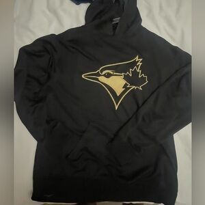 MLB Blue Jays black and gold Black Hoodie with Gold Logo